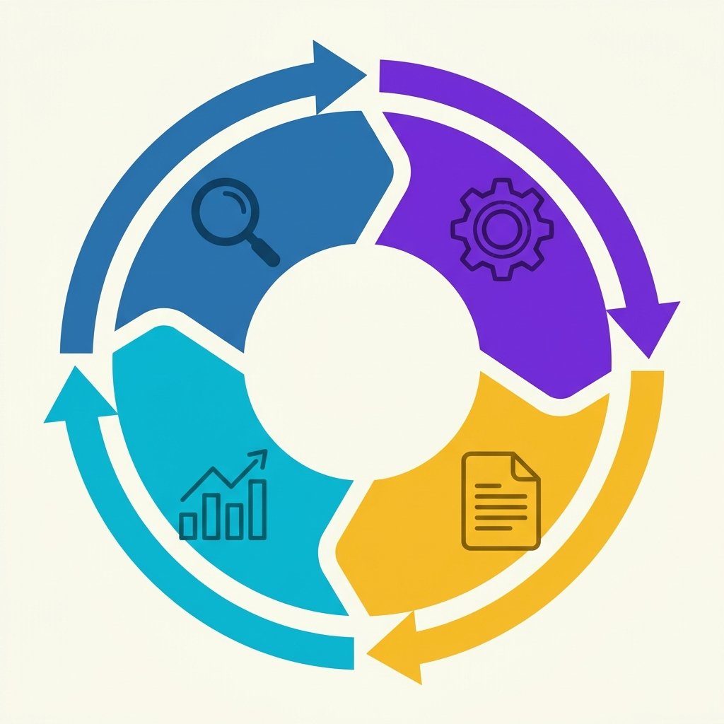 Méthode GEO en 4 étapes - Processus d'optimisation pour moteurs de recherche génératifs